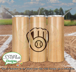 Baseball Bat Complete Set 20 OZ Skinny TumblerD Digital Design