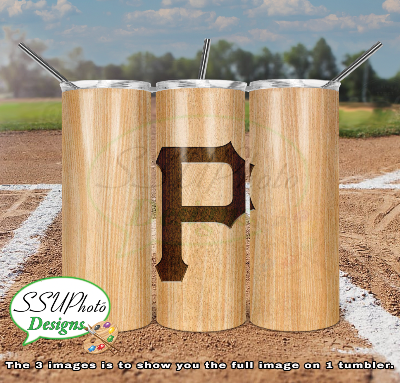 Baseball Bat Complete Set 20 OZ Skinny TumblerD Digital Design