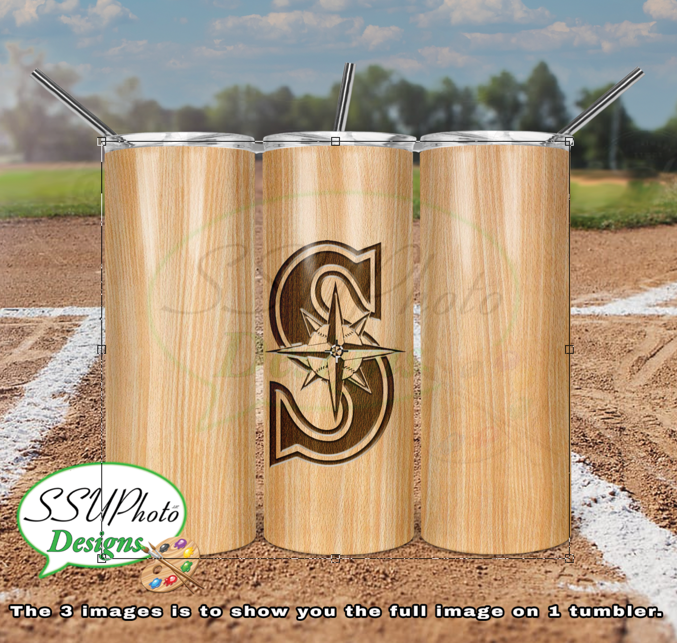 Baseball Bat Complete Set 20 OZ Skinny TumblerD Digital Design