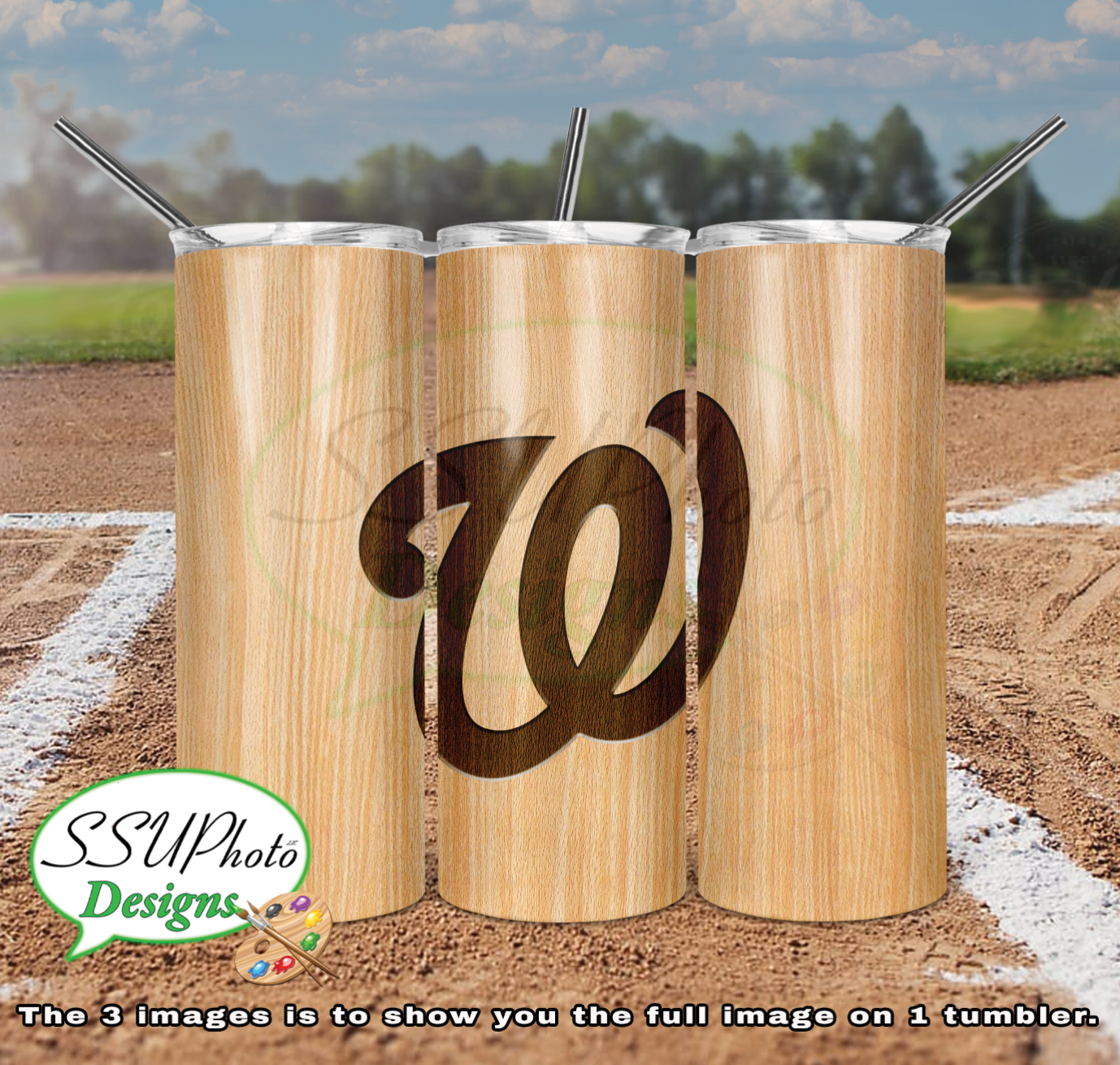 Baseball Bat Complete Set 20 OZ Skinny TumblerD Digital Design