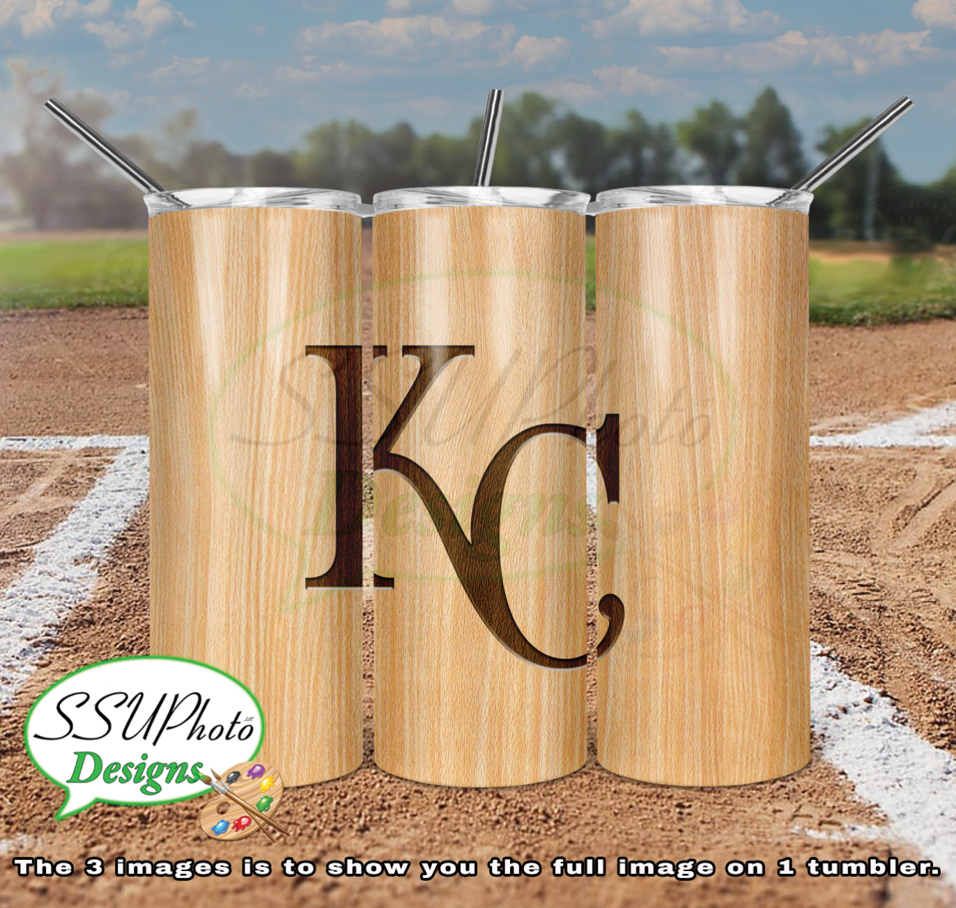 Baseball Bat Complete Set 20 OZ Skinny TumblerD Digital Design