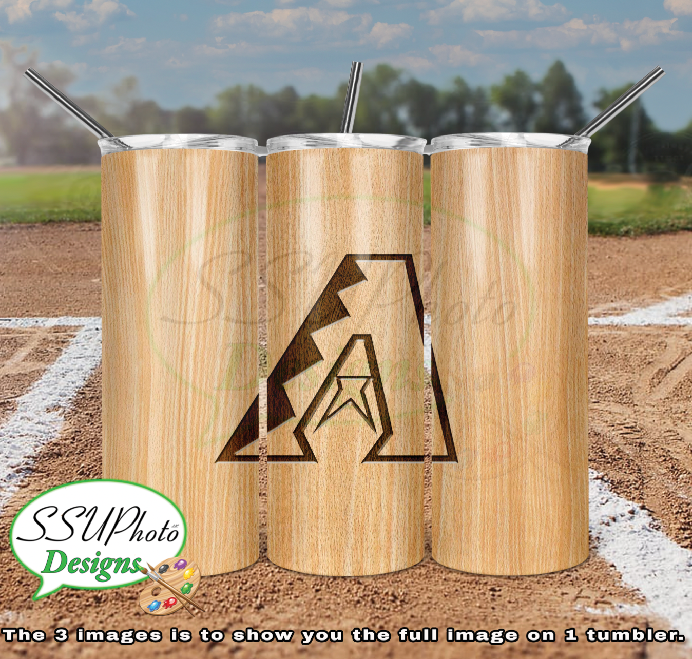 Baseball Bat Complete Set 20 OZ Skinny TumblerD Digital Design