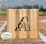 Baseball Bat Complete Set 20 OZ Skinny TumblerD Digital Design