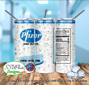 Pfizer Seltzer 20 OZ Skinny TumblerD Digital Design