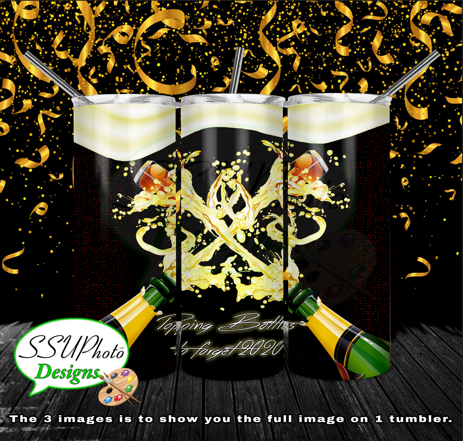 Popping Bottles 2020  20 OZ Skinny TumblerD Digital Design
