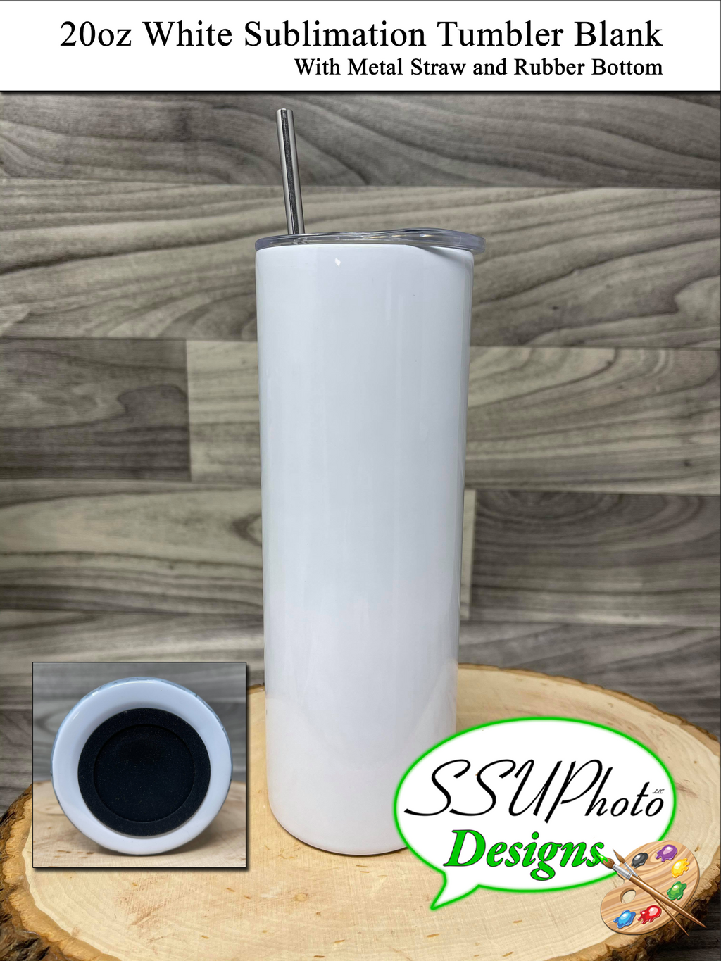 Blank 20oz Straight Sublimation WhiteTumblers