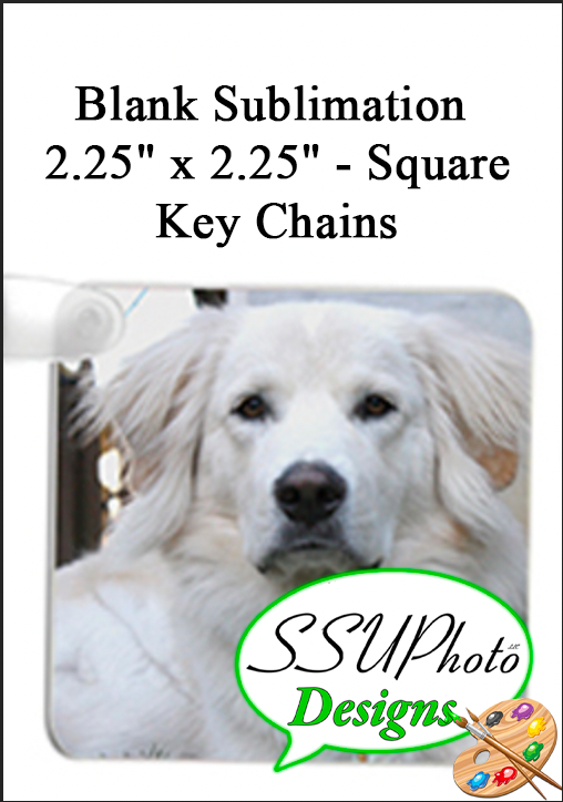 5 pack Blank Sublimation Key chains 2.25x2.25" set of 5