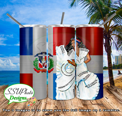 Spanish Dancer Girl  20 OZ Skinny TumblerD Digital Design