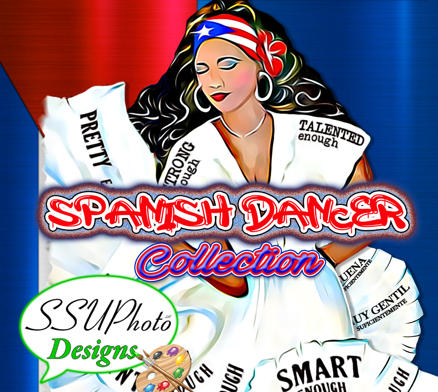Spanish Dancer Girl  20 OZ Skinny TumblerD Digital Design