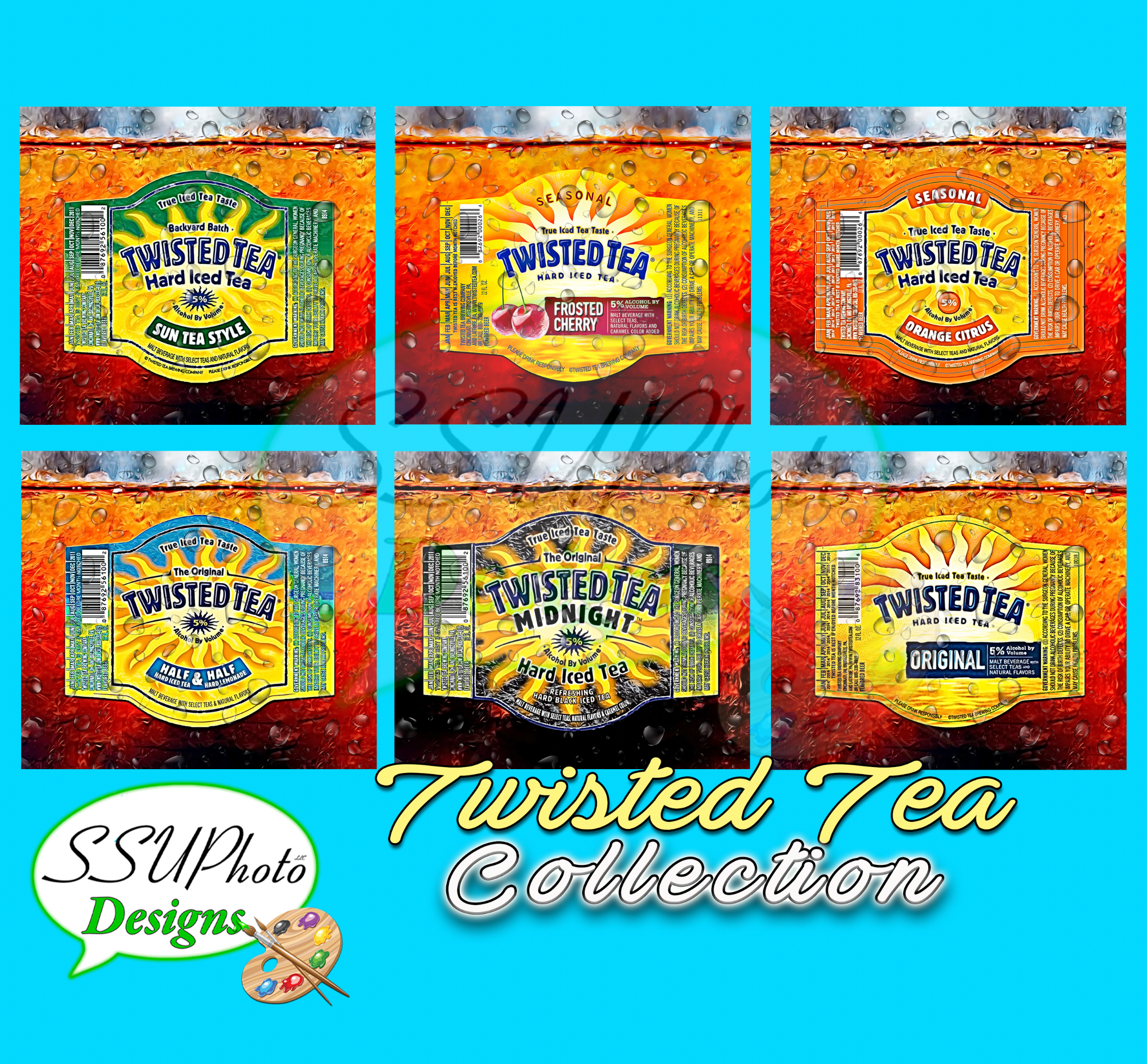 Twisted Tea Bottles Collection All 20 OZ Skinny TumblerD Digital Design