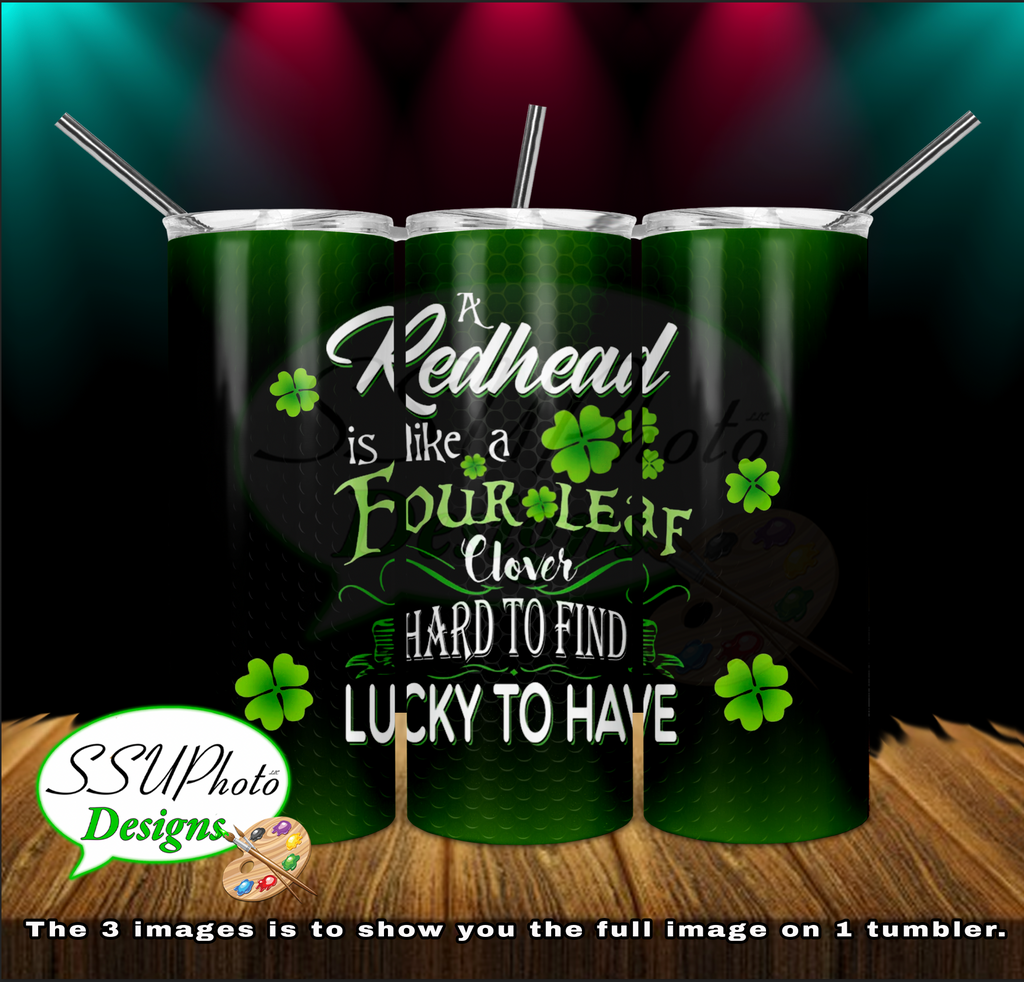 Red Head 20 OZ Skinny TumblerD Digital Design