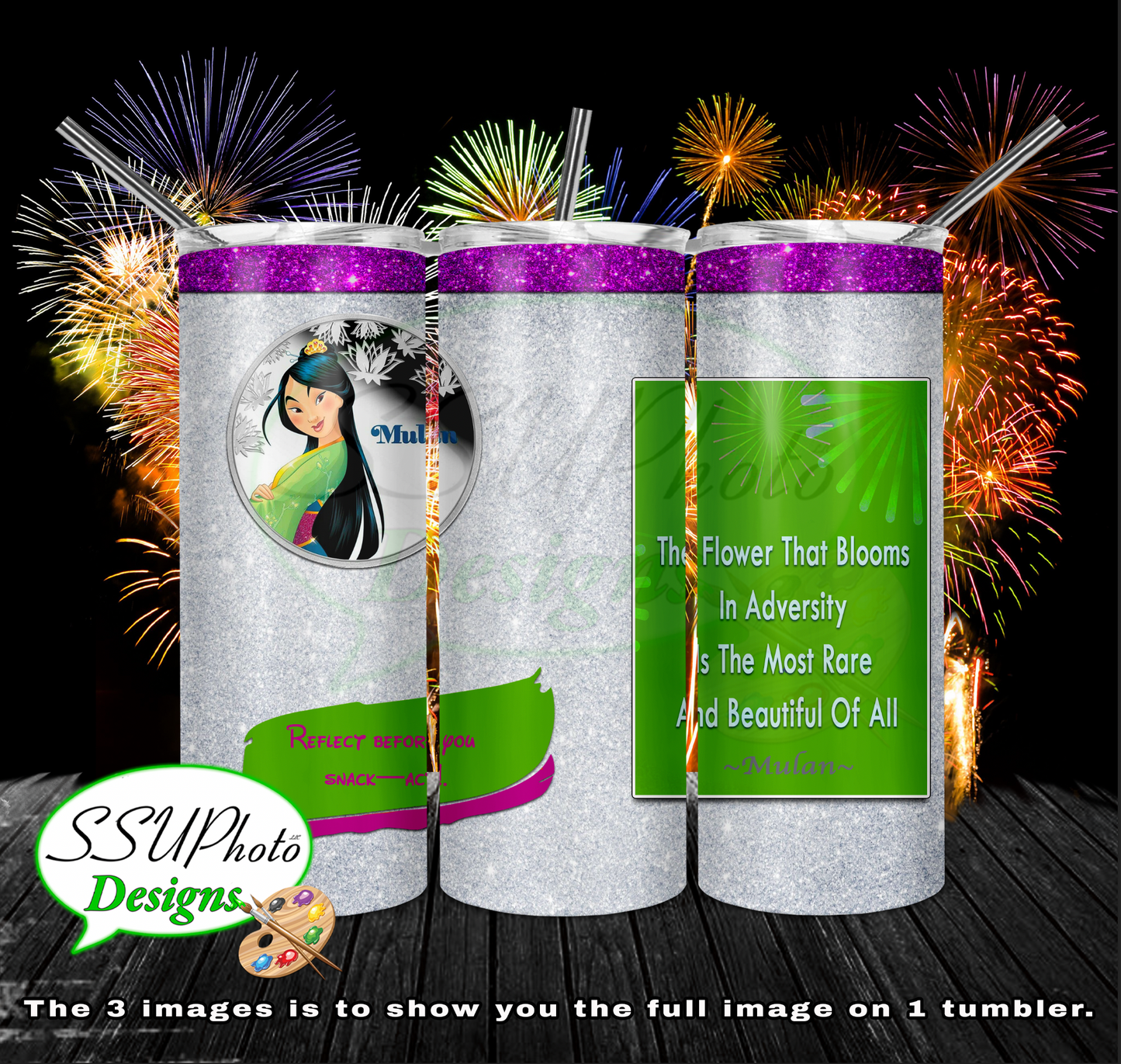 Princess  20 OZ Skinny TumblerD Digital Design