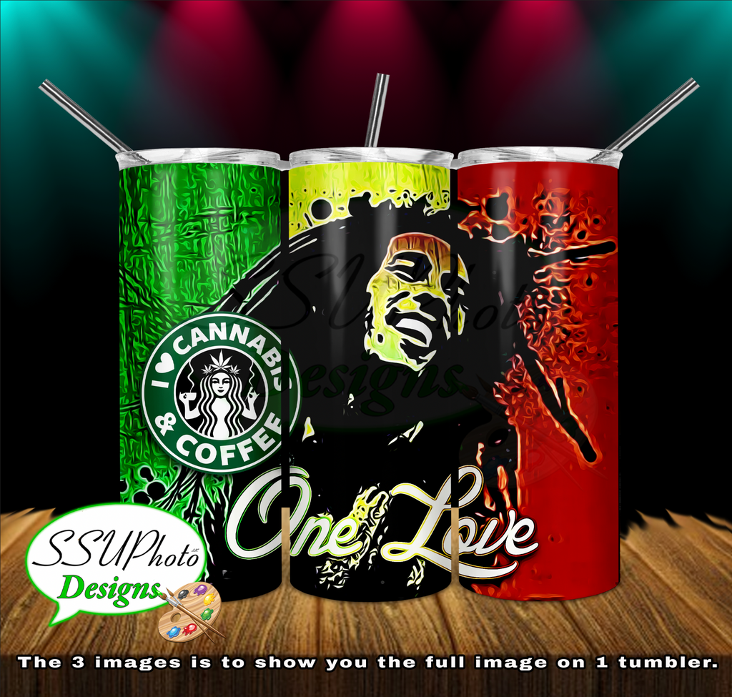 One Love 20 oz and 30oz OZ Skinny TumblerD Digital Design