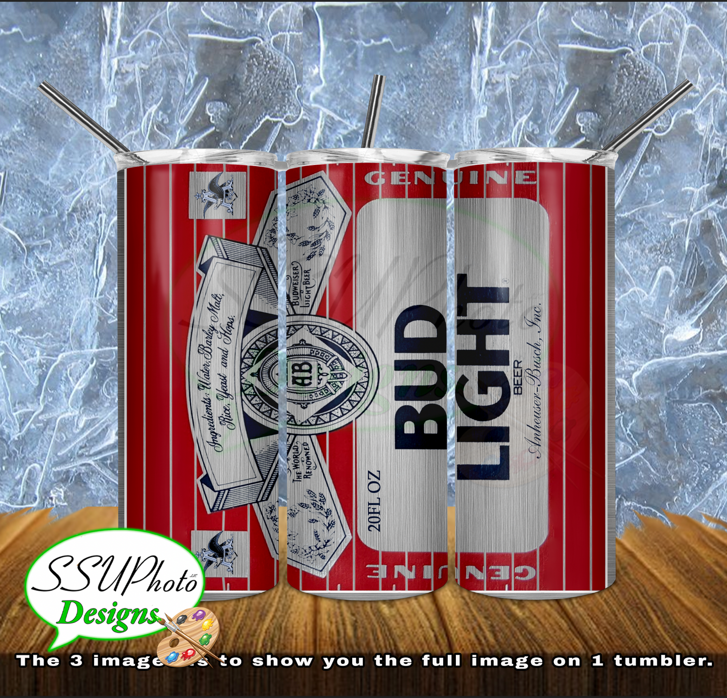 Bud_Light 20 OZ Skinny TumblerD Digital Design