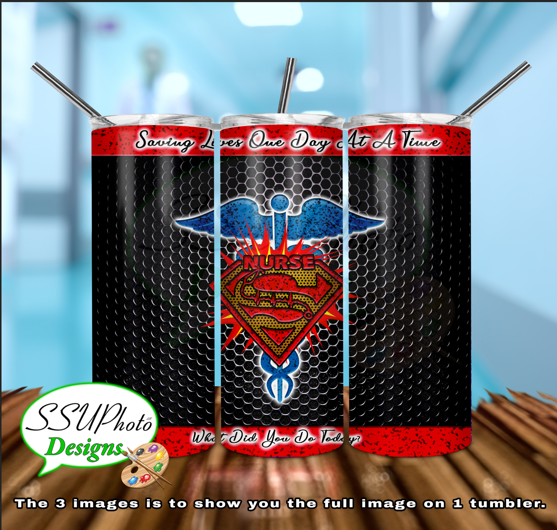 Super Nurse 20 OZ Skinny TumblerD Digital Design