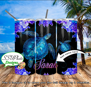 Sea Turtle Personalized 20 OZ Skinny TumblerD Digital Design