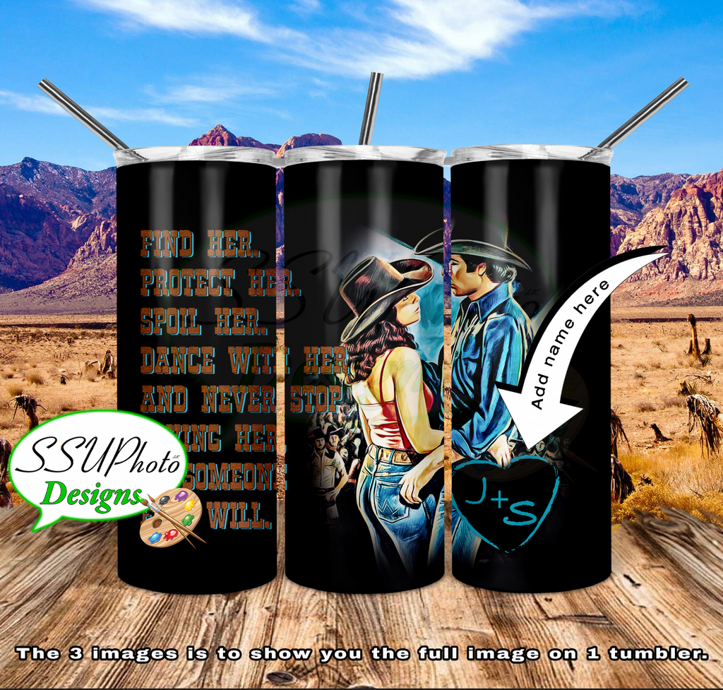 Urban Cowboy with/without Name 20 OZ Skinny TumblerD Digital Design