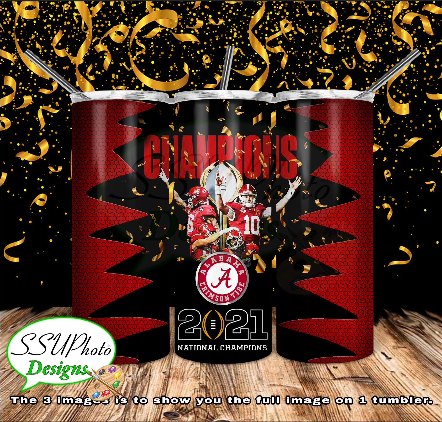 Tide Champs 20 OZ Skinny TumblerD Digital Design