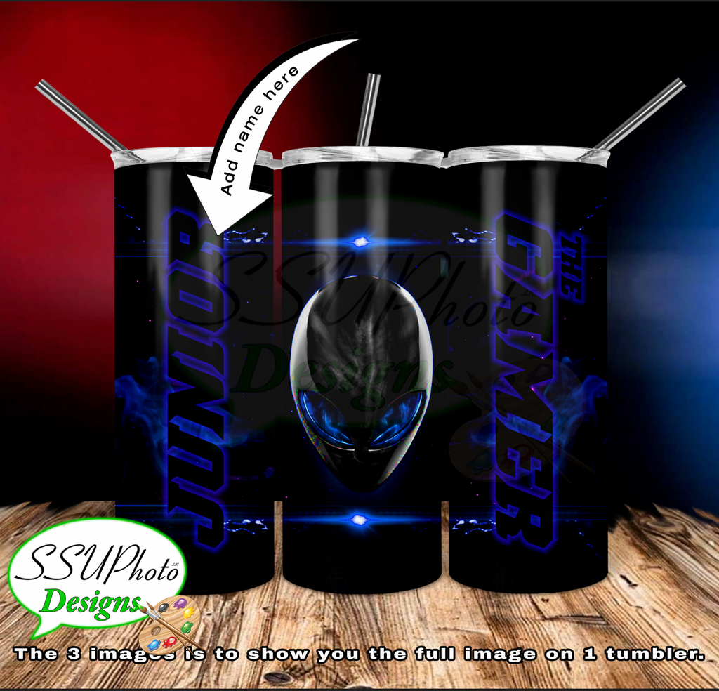 Gamer Collection with name 20 OZ Skinny TumblerD Digital Design