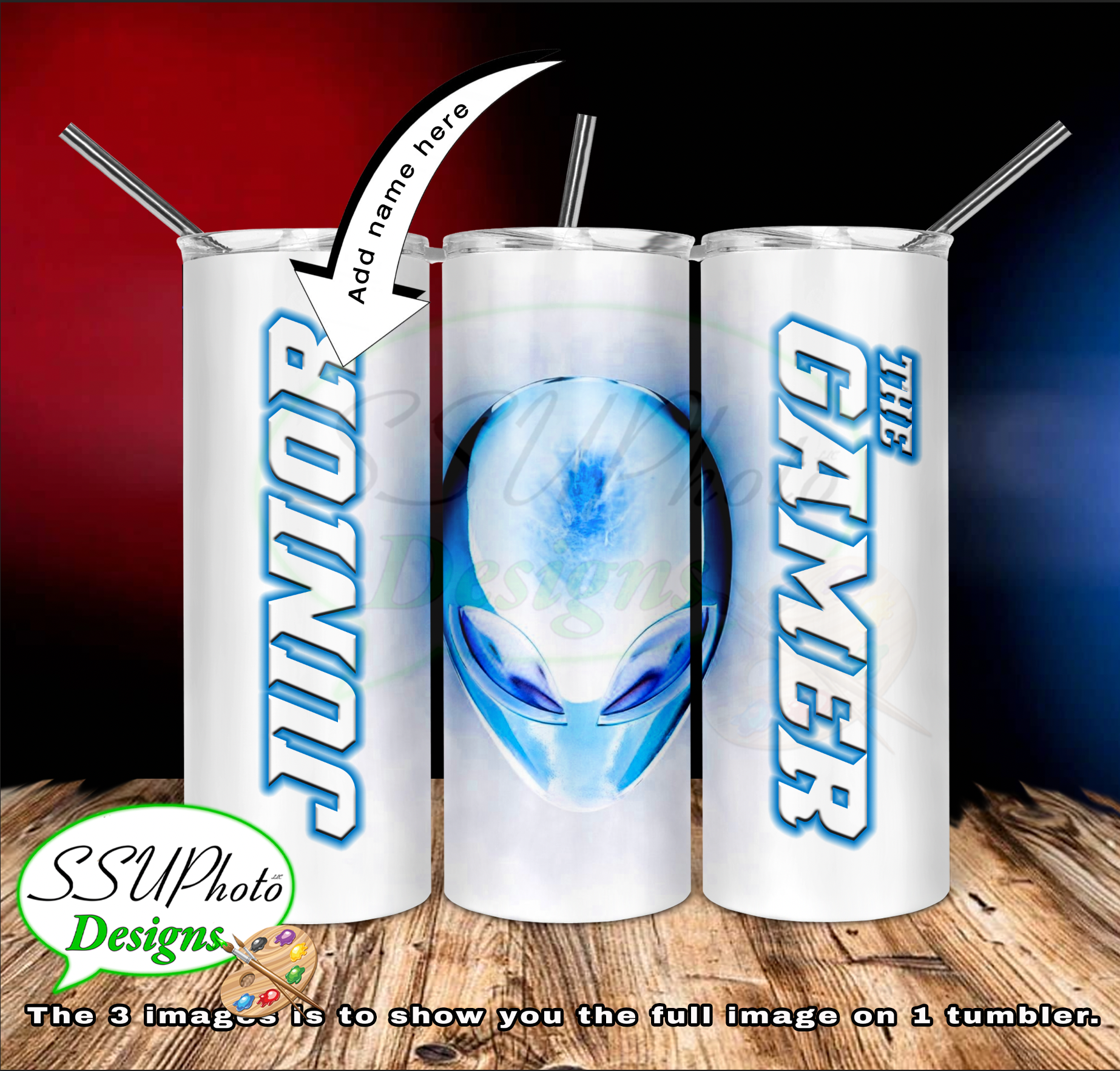 Gamer Collection with name 20 OZ Skinny TumblerD Digital Design