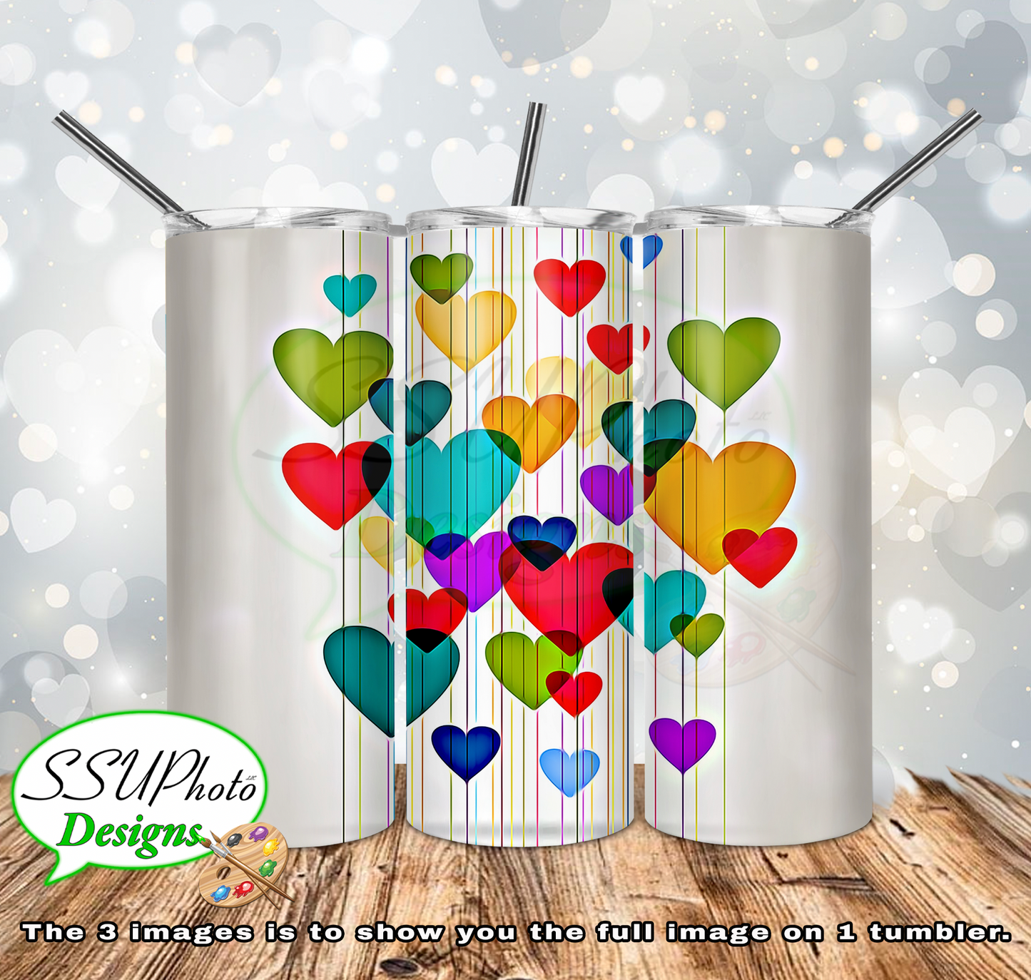 Hanging Hearts  20 OZ Skinny TumblerD Digital Design
