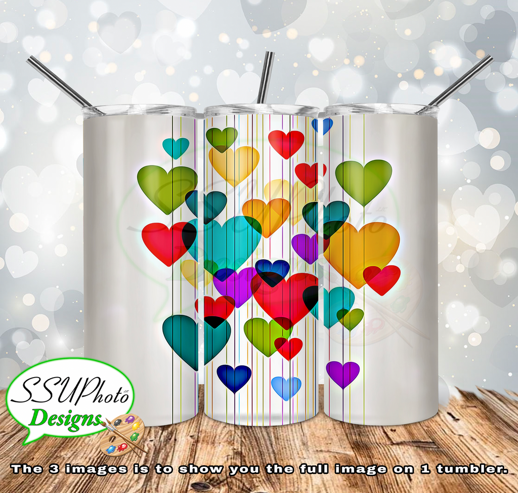 Hanging Hearts  20 OZ Skinny TumblerD Digital Design