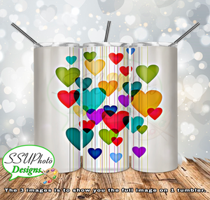 Hanging Hearts  20 OZ Skinny TumblerD Digital Design
