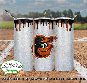 Baseball Glitter Collection  20 oz and 30 OZ Skinny TumblerD Digital Design