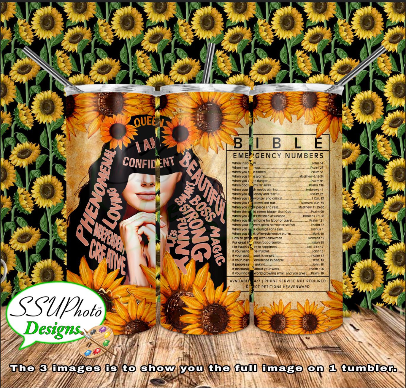 I AM Woman with Bible 20 and 30 OZ Skinny Tumbler straight Digital
