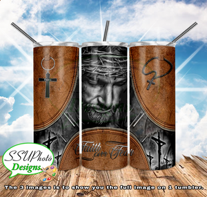 Faith over Fear 20 oz and 30 OZ Skinny TumblerD Digital Design