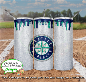 Baseball Glitter Collection  20 oz and 30 OZ Skinny TumblerD Digital Design