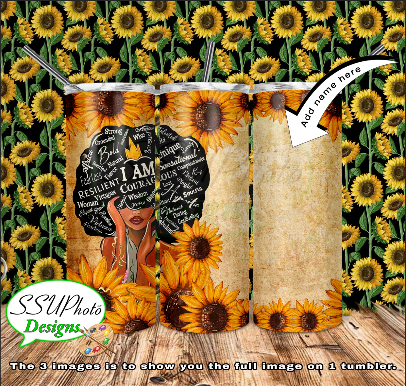 I AM Woman with Bible 20 and 30 OZ Skinny Tumbler straight Digital