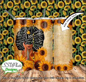 I AM Woman with Bible 20 and 30 OZ Skinny Tumbler straight Digital