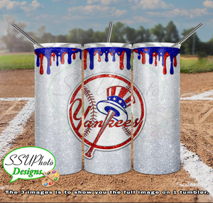 Baseball Glitter Collection  20 oz and 30 OZ Skinny TumblerD Digital Design