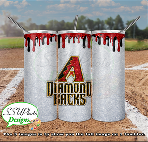 Baseball Glitter Collection  20 oz and 30 OZ Skinny TumblerD Digital Design