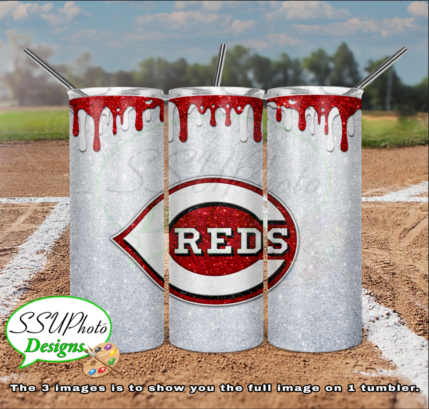 Baseball Glitter Collection  20 oz and 30 OZ Skinny TumblerD Digital Design