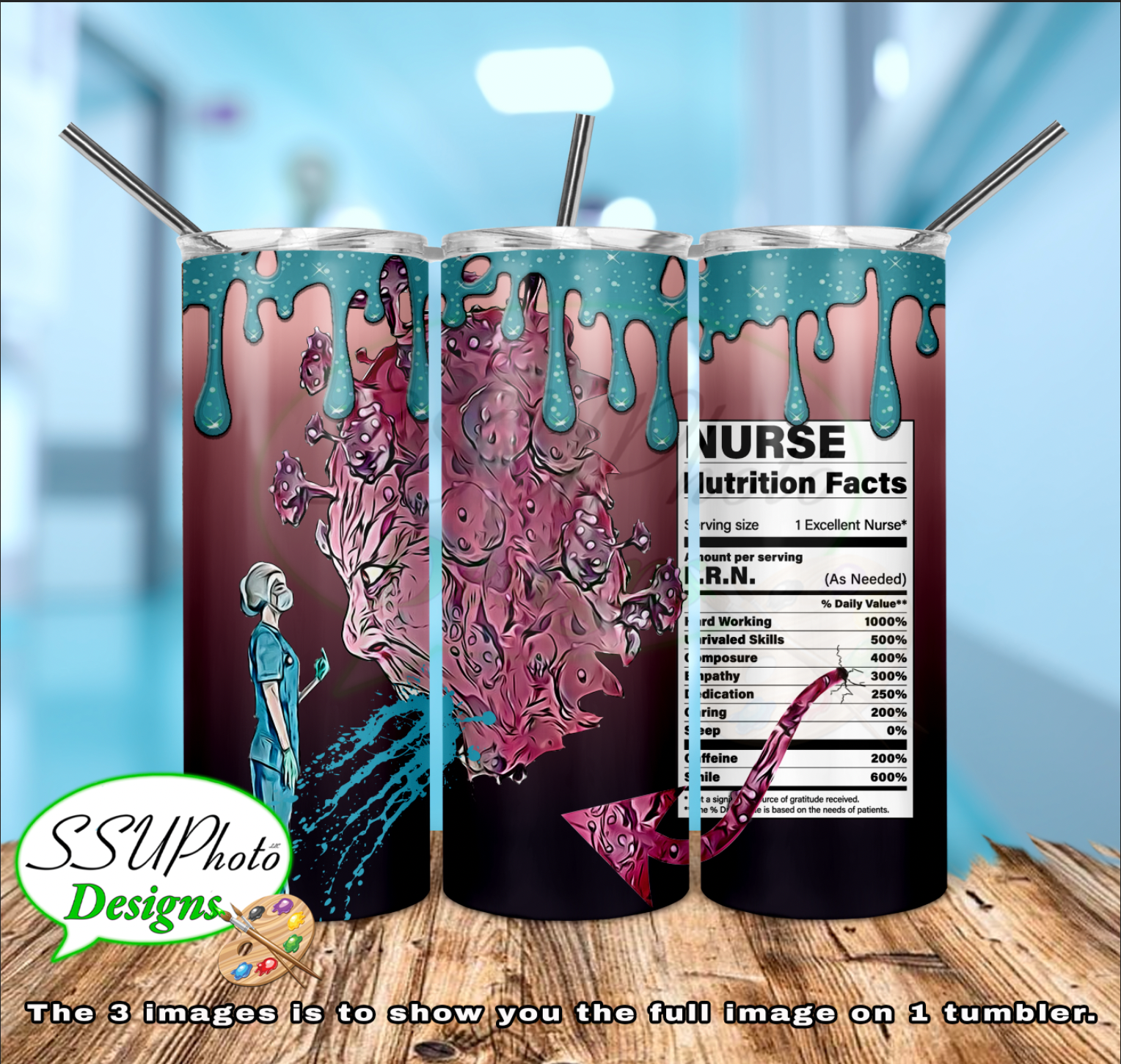 Devil vs Nurse  20 oz and 30 OZ Skinny TumblerD Digital Design