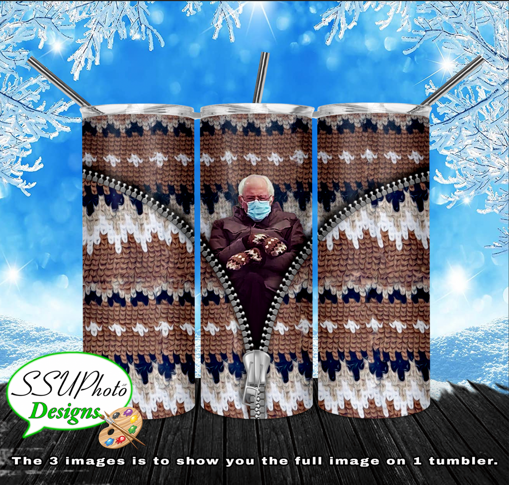 Bernie Mittens 20 oz and 30 OZ Skinny TumblerD Digital Design