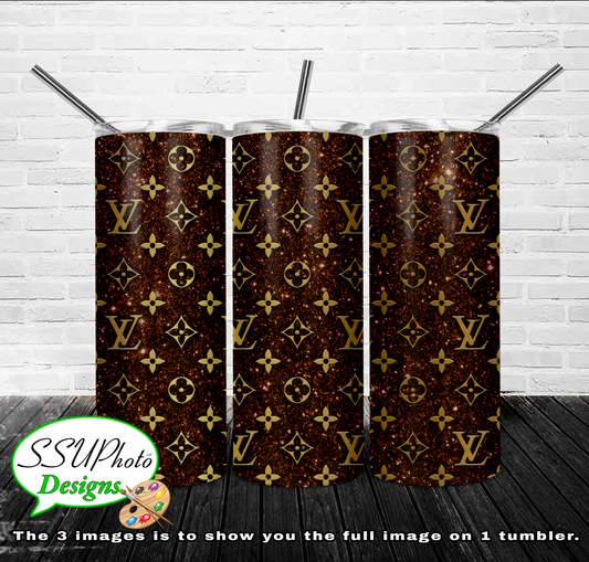 LV Glitter cold 20 oz and 30oz OZ Skinny TumblerD Digital Design