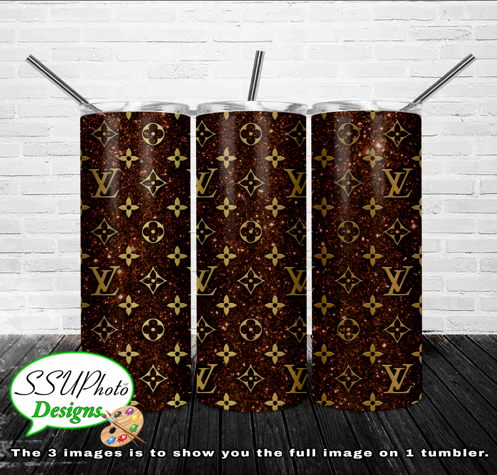 LV Glitter cold 20 oz and 30oz OZ Skinny TumblerD Digital Design