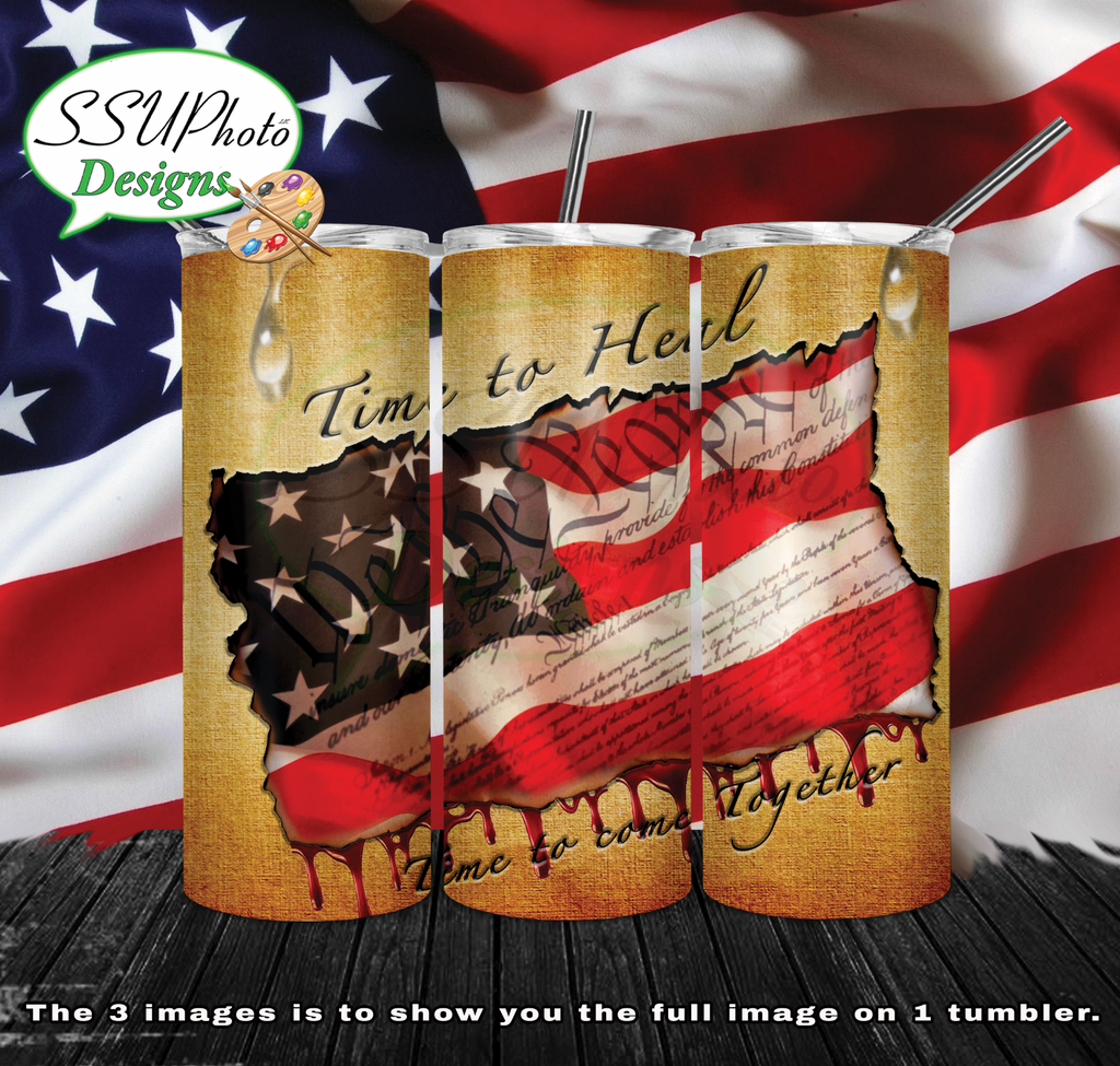 Time the Heal 20 oz and 30oz OZ Skinny TumblerD Digital Design