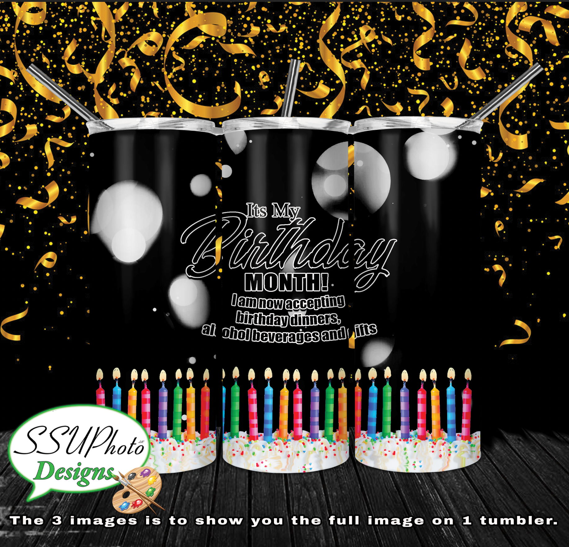 My Birthday Month 20 oz and 30oz OZ Skinny TumblerD Digital Design