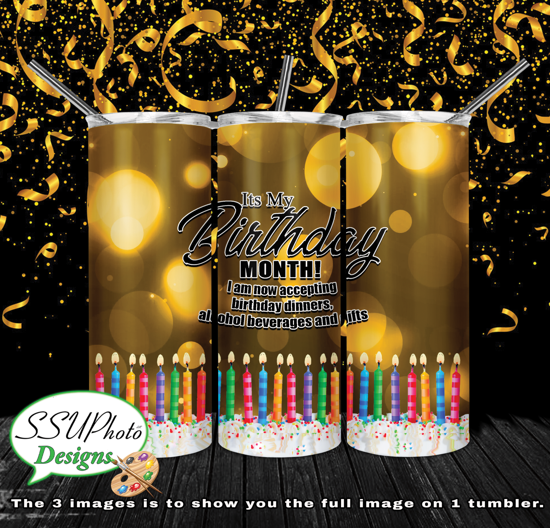 My Birthday Month 20 oz and 30oz OZ Skinny TumblerD Digital Design
