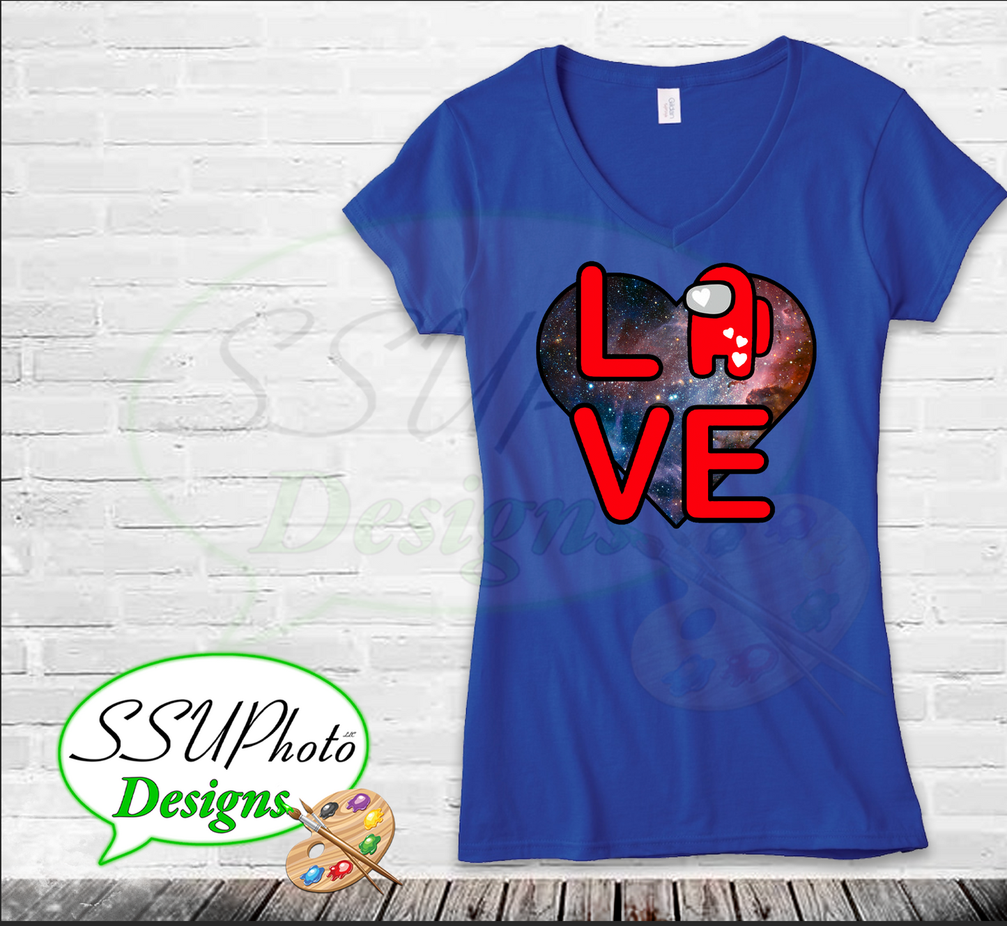 Love is Among Us Ladies V-neck T-Shirts