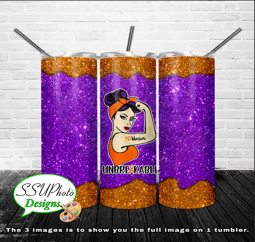 MS Warrior  20 oz and 30oz OZ Skinny TumblerD Digital Design