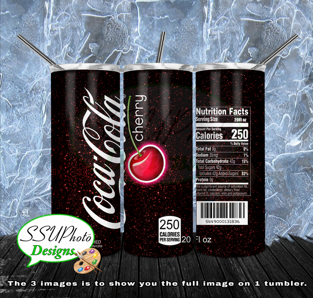 Cherry Cola 20 oz and 30oz OZ Skinny TumblerD Digital Design