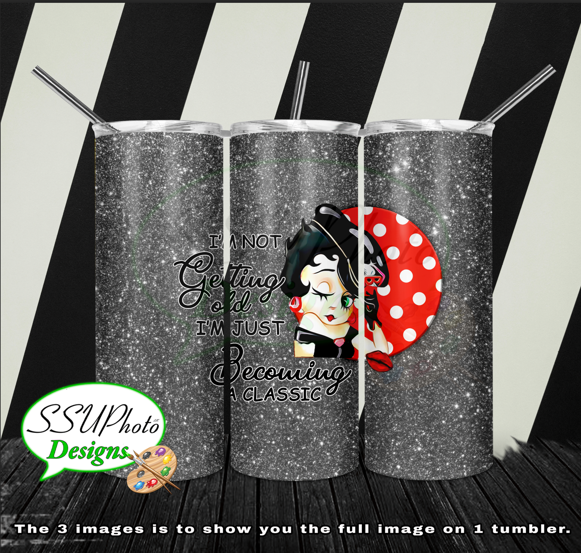 Classic Boop 20 oz and 30oz OZ Skinny TumblerD Digital Design