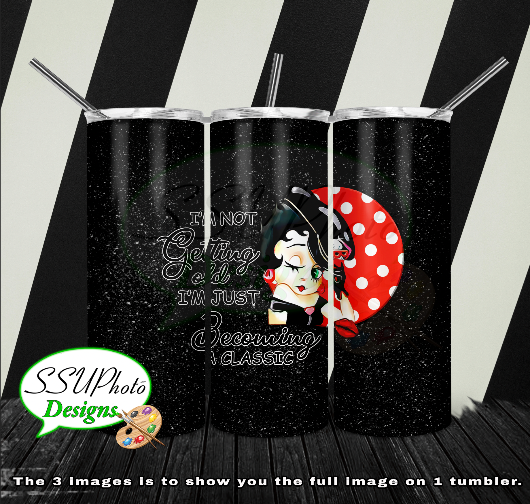 Classic Boop 20 oz and 30oz OZ Skinny TumblerD Digital Design