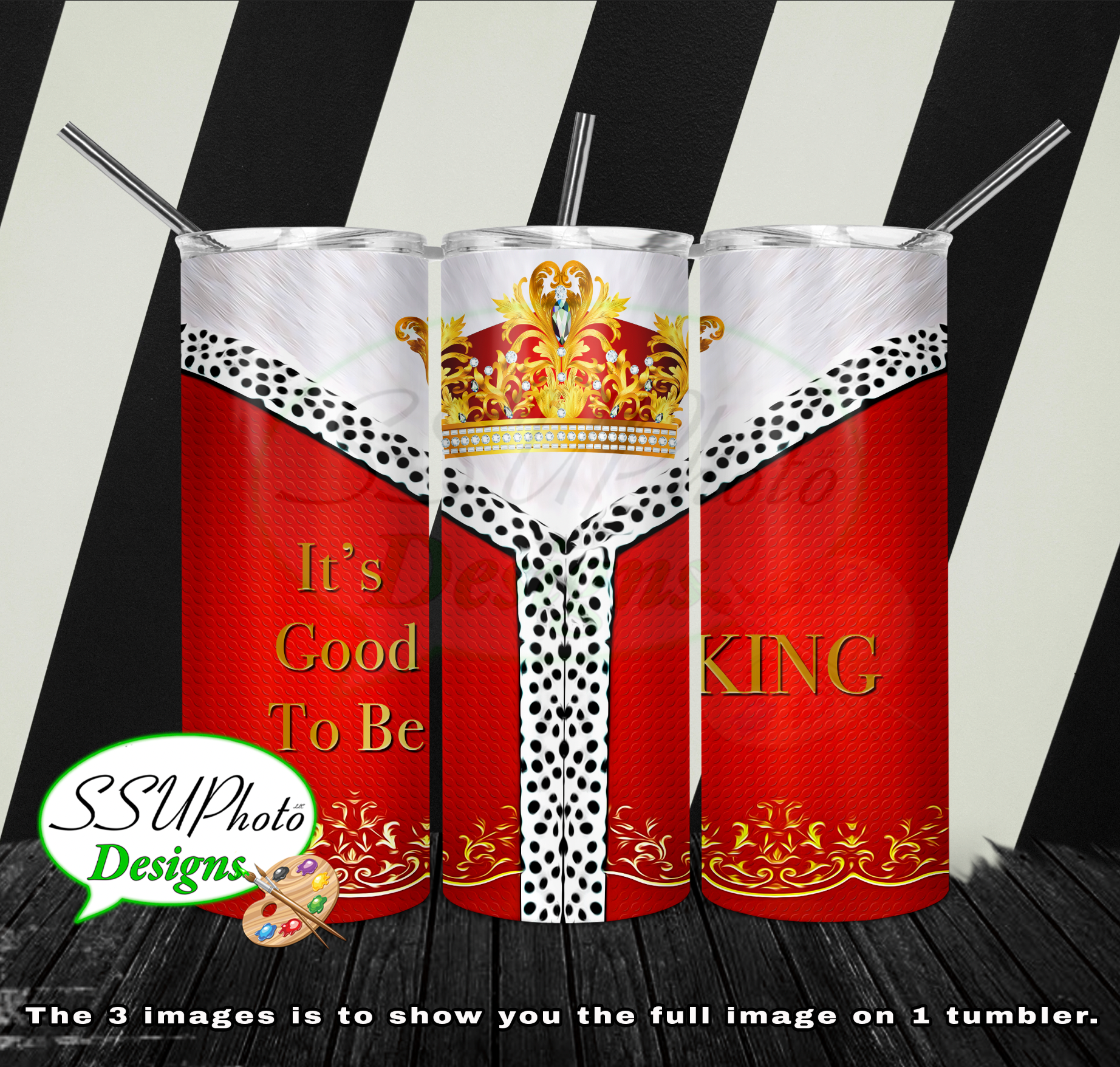 Good 2 Be king and Queen 20 oz and 30oz OZ Skinny TumblerD Digital Design