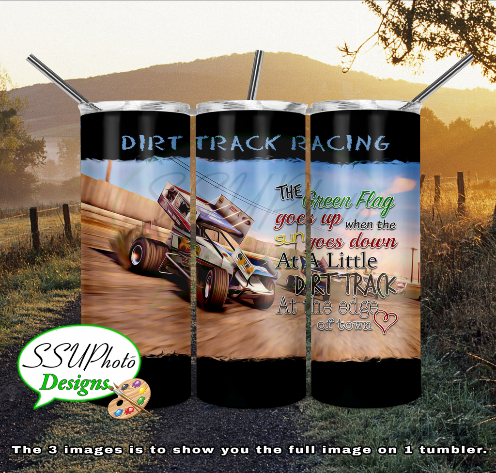 Dirt Track Racing 20 oz and 30oz OZ Skinny TumblerD Digital Design